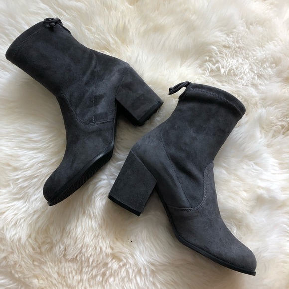 Stuart Weitzman Shorty Slate Suede Bootie 6